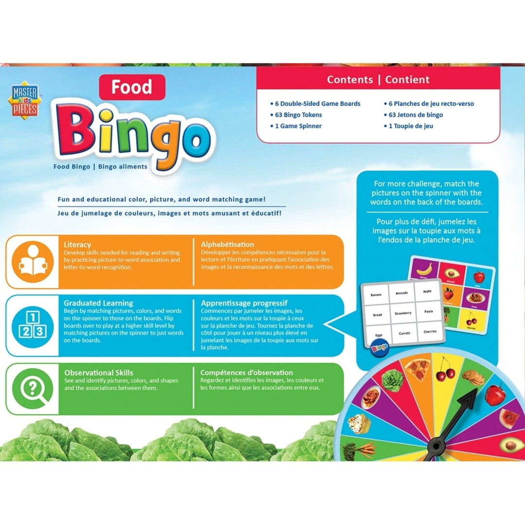 Food Bingo Game for Kids Educational Fun Learning Literacy 3 Years Plus Image 3