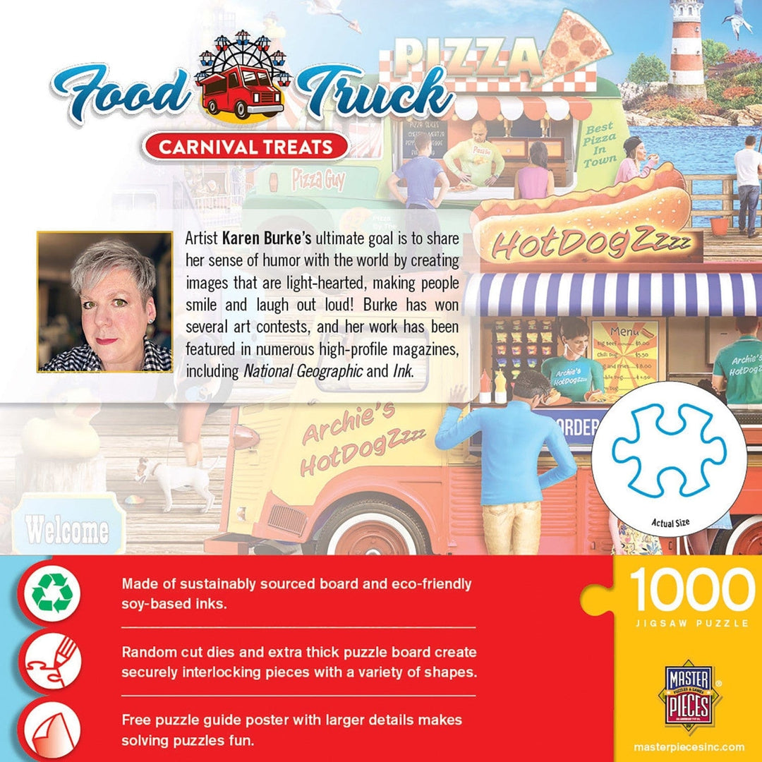 Food Truck Roundup Carnival Treats 1000 Piece Jigsaw Puzzle Colorful Fun Image 3