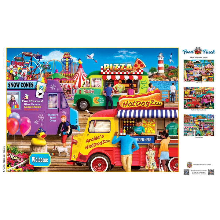 Food Truck Roundup Carnival Treats 1000 Piece Jigsaw Puzzle Colorful Fun Image 4