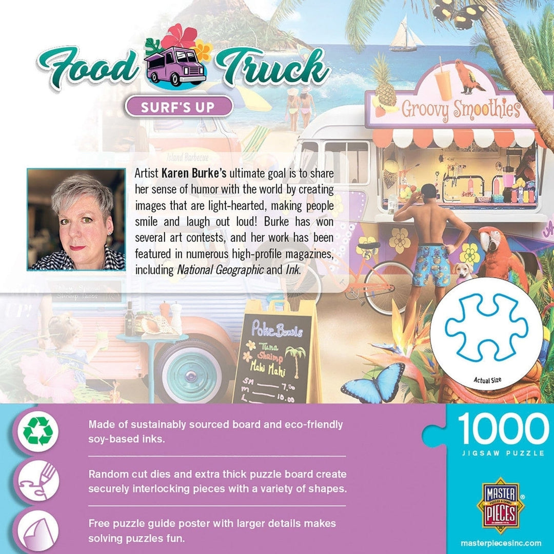 Food Truck Roundup Surfs Up 1000 Piece Jigsaw Puzzle Beach BBQ Smoothies Image 3