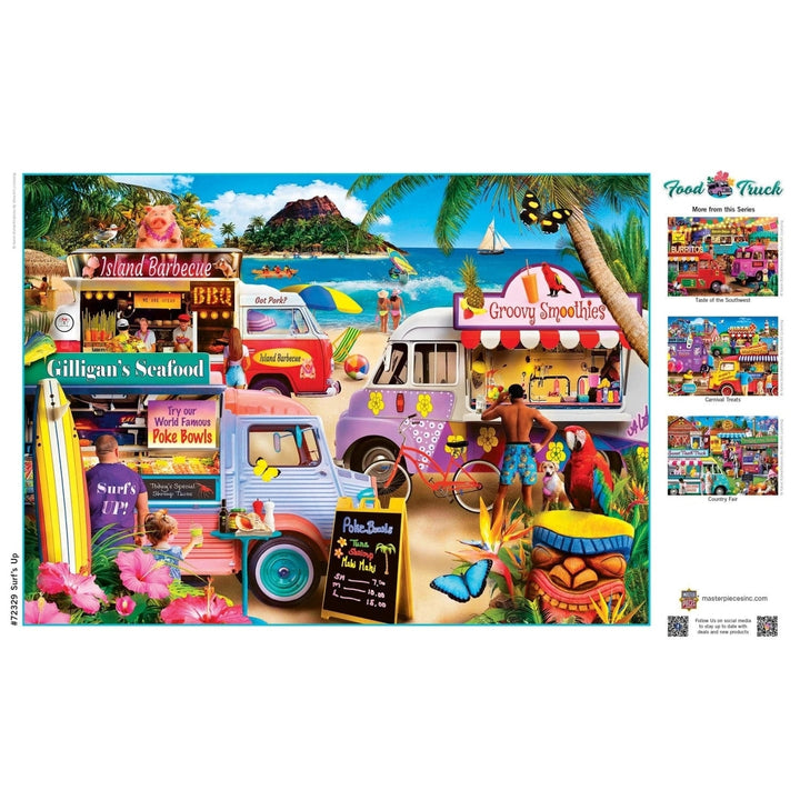 Food Truck Roundup Surfs Up 1000 Piece Jigsaw Puzzle Beach BBQ Smoothies Image 4