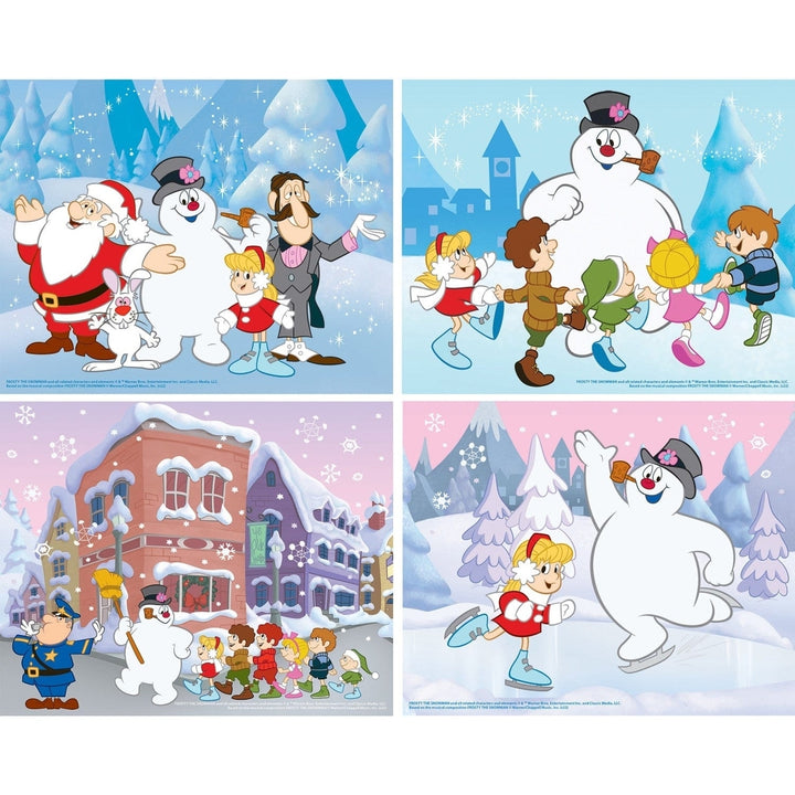 Frosty the Snowman 4-Pack 100 Piece Kids Jigsaw Puzzles 8x10 Holiday Fun Image 2