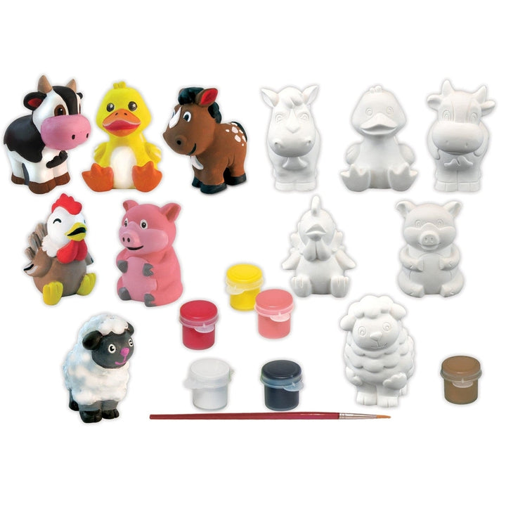 Farm Friends Plaster Figurine Paint Set 6 Figurines 6 Paints Ages 4 and Up Image 2