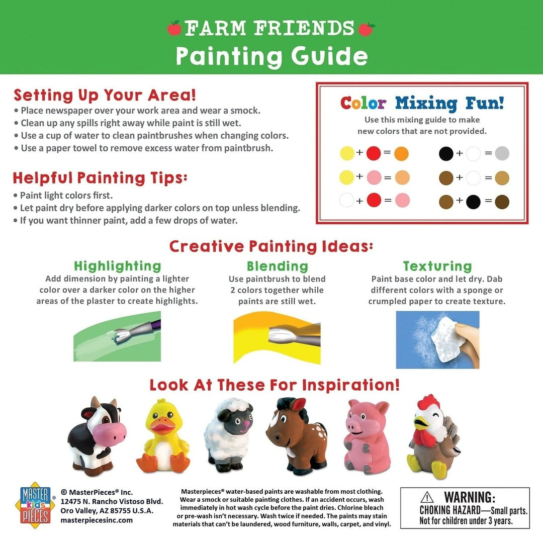 Farm Friends Plaster Figurine Paint Set 6 Figurines 6 Paints Ages 4 and Up Image 4