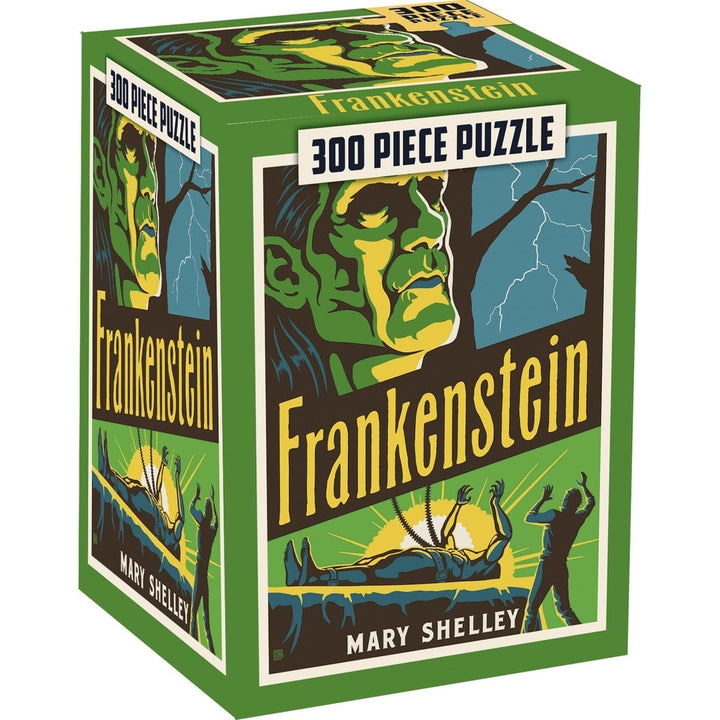 Frankenstein 300 Piece Jigsaw Puzzle Vintage Poster Art Gothic Horror Theme Image 1