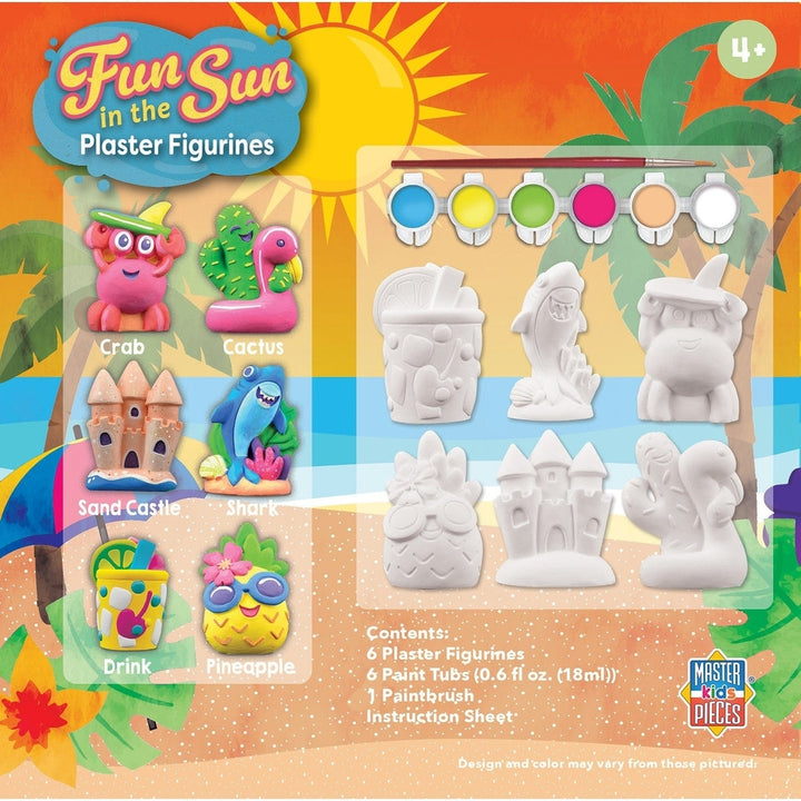 Fun in the Sun Plaster Figurine Paint Set Beach Theme Creative Activity Kit Image 3