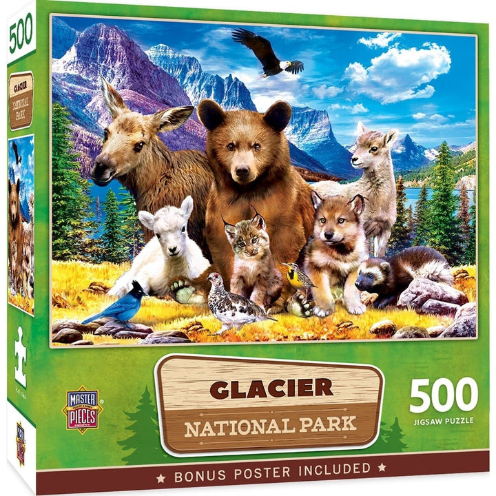 Glacier National Park 500 Piece Jigsaw Puzzle Recycled Material USA Made Image 1