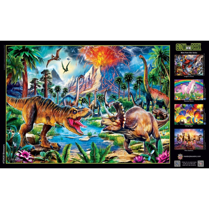 Glow in the Dark Dinosaur Puzzle 1000 Piece Jurassic Twilight Jigsaw Game Image 4