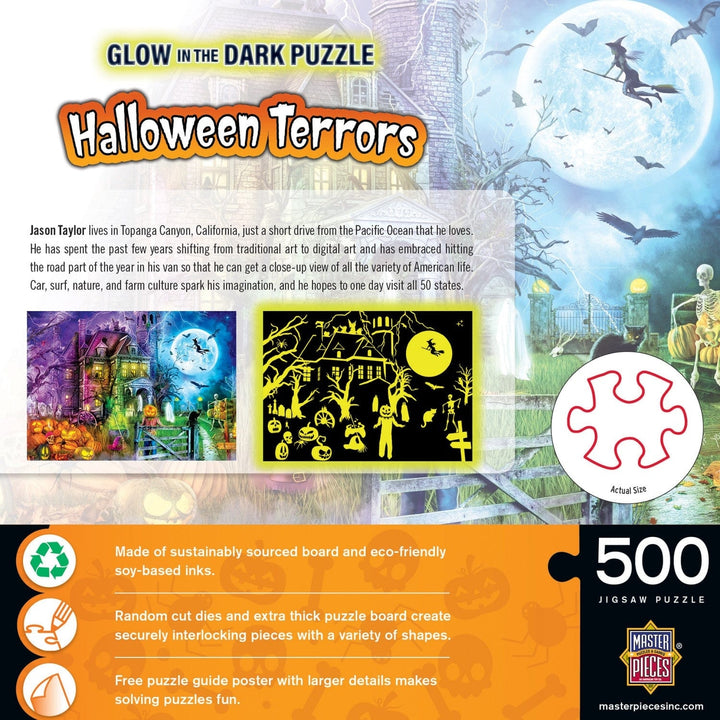 MasterPieces Glow in the Dark Halloween Terrors 500 Piece Jigsaw Puzzle Image 3