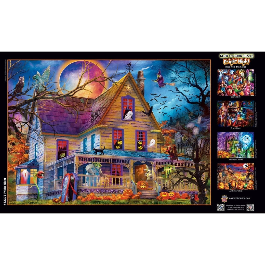 Glow in the Dark Fright Night 500 Piece Jigsaw Puzzle Halloween Theme 2023 Image 4