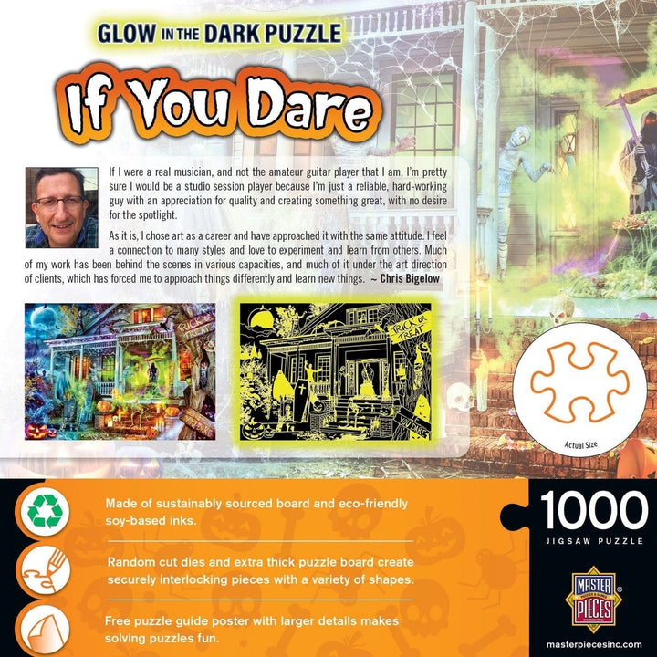 Glow in the Dark Jigsaw Puzzle 1000 Piece If You Dare Halloween Theme Image 3