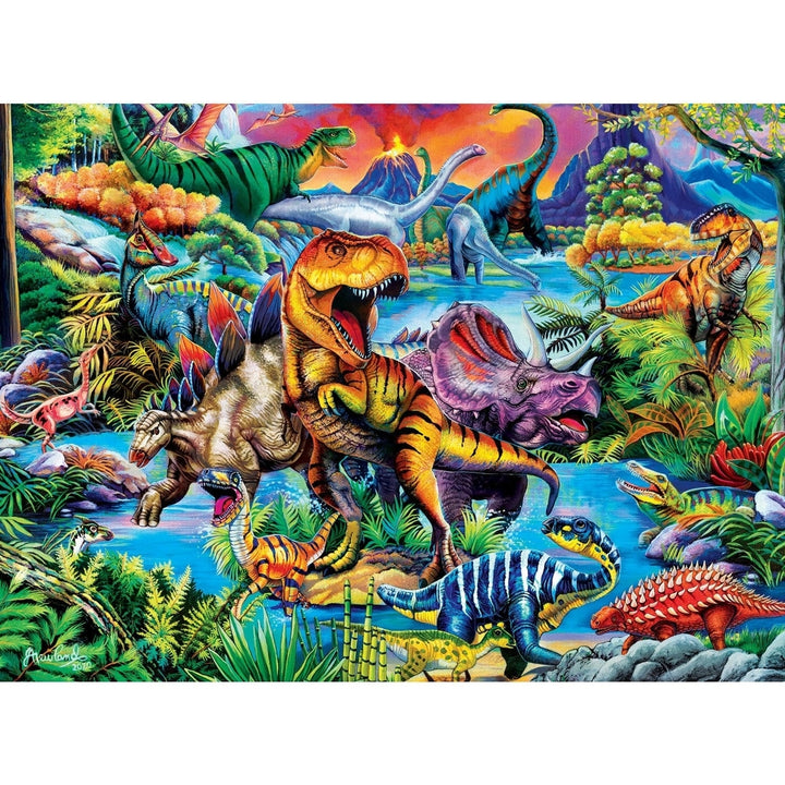 Glow in the Dark Dinosaur Puzzle 100 Pieces Eco-Friendly Kids Fun Games Image 2