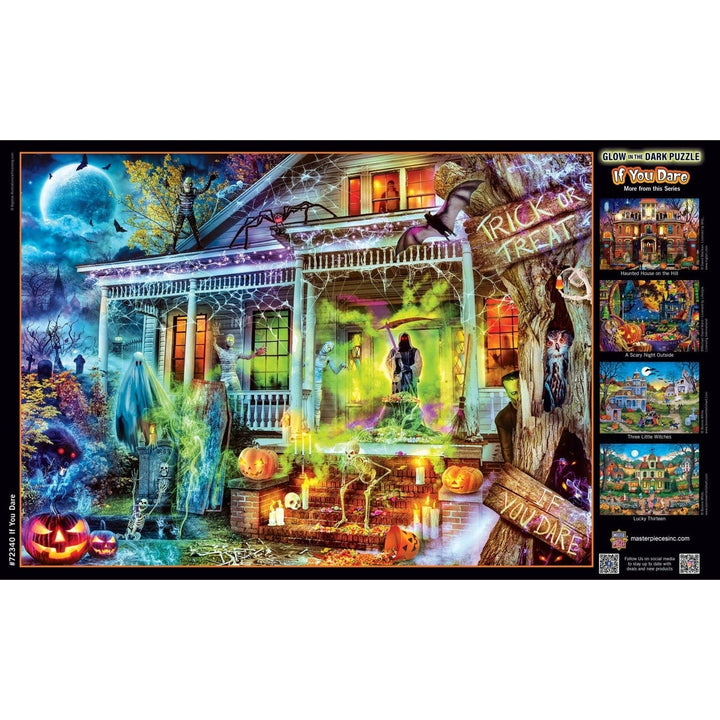 Glow in the Dark Jigsaw Puzzle 1000 Piece If You Dare Halloween Theme Image 4