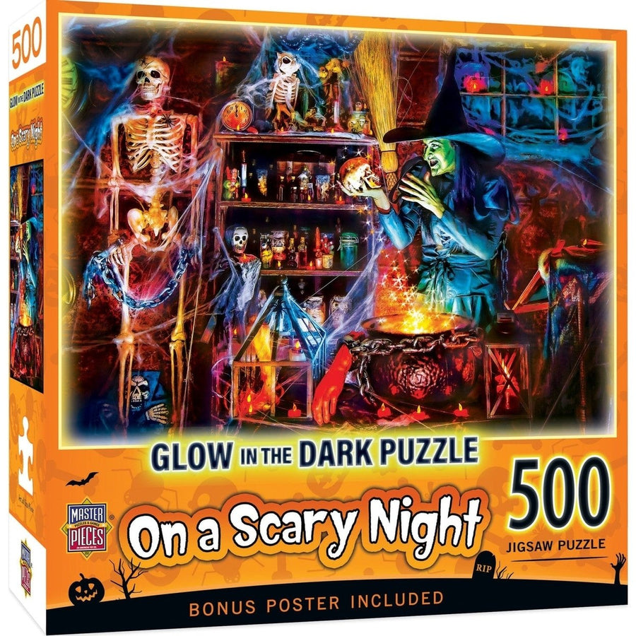 MasterPieces Glow in the Dark 500 Piece Halloween Jigsaw Puzzle 15x21 Inches Image 1