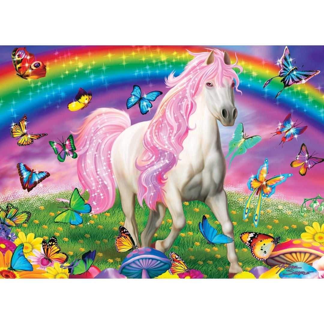 Glow in the Dark Rainbow World 1000 Piece Jigsaw Puzzle Unique Design Image 2