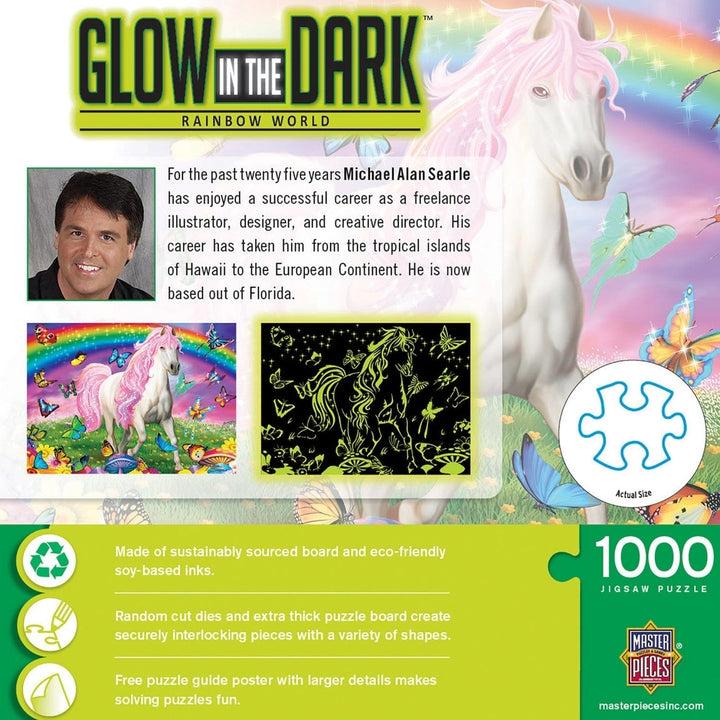 Glow in the Dark Rainbow World 1000 Piece Jigsaw Puzzle Unique Design Image 3