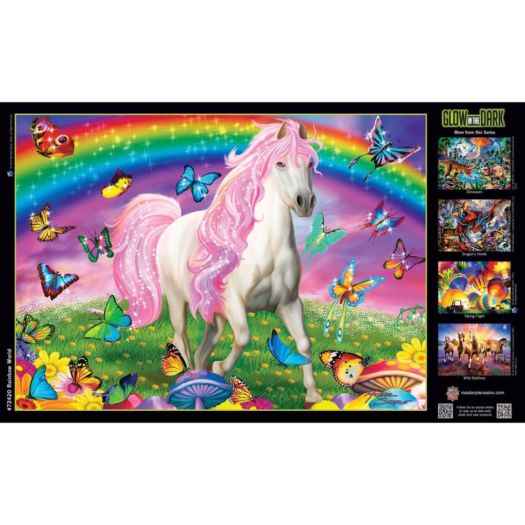 Glow in the Dark Rainbow World 1000 Piece Jigsaw Puzzle Unique Design Image 4