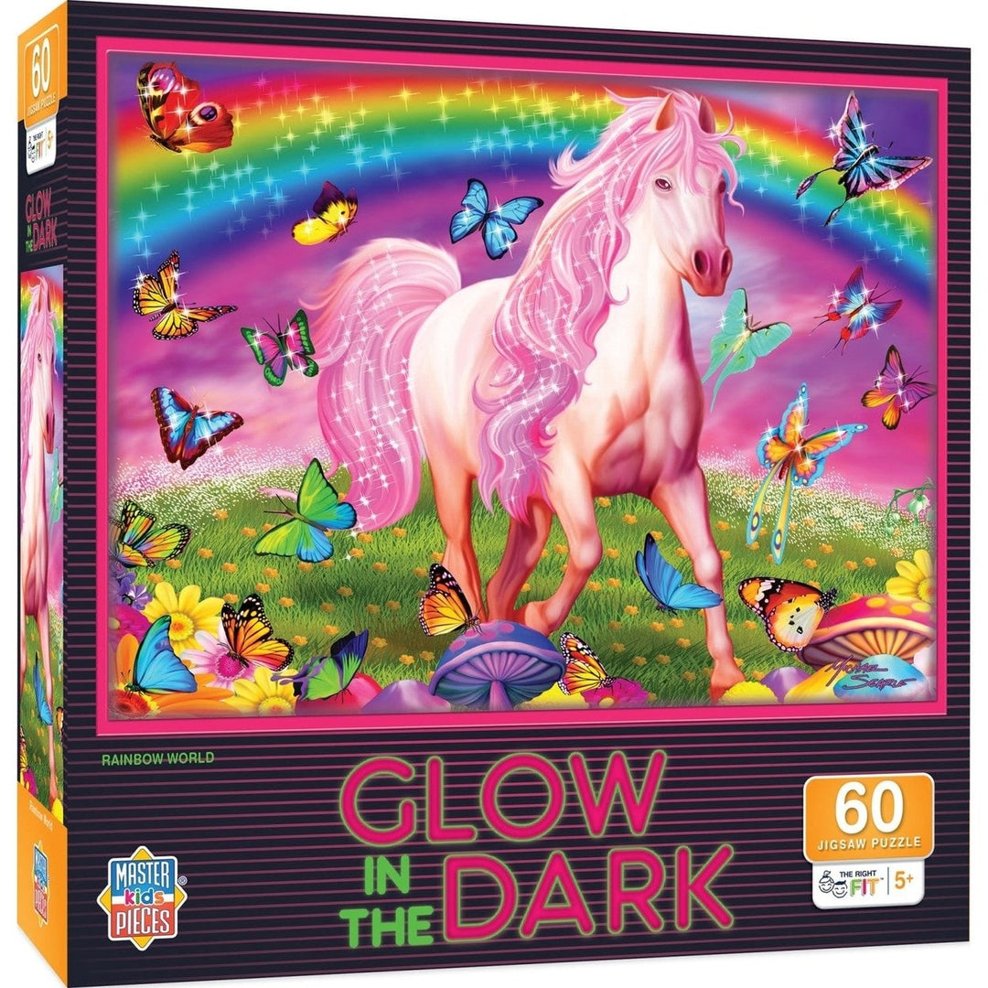 Glow in the Dark - Rainbow World 60 Piece Jigsaw Puzzle Image 1