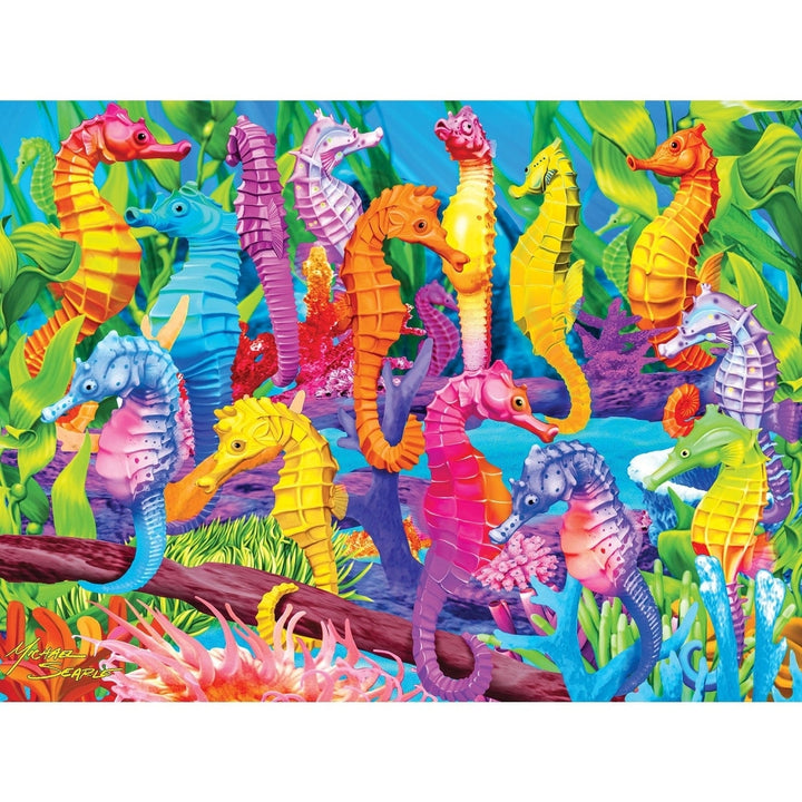 Glow in the Dark - Singing Seahorses 300 Piece EZ Grip Jigsaw Puzzle Image 2