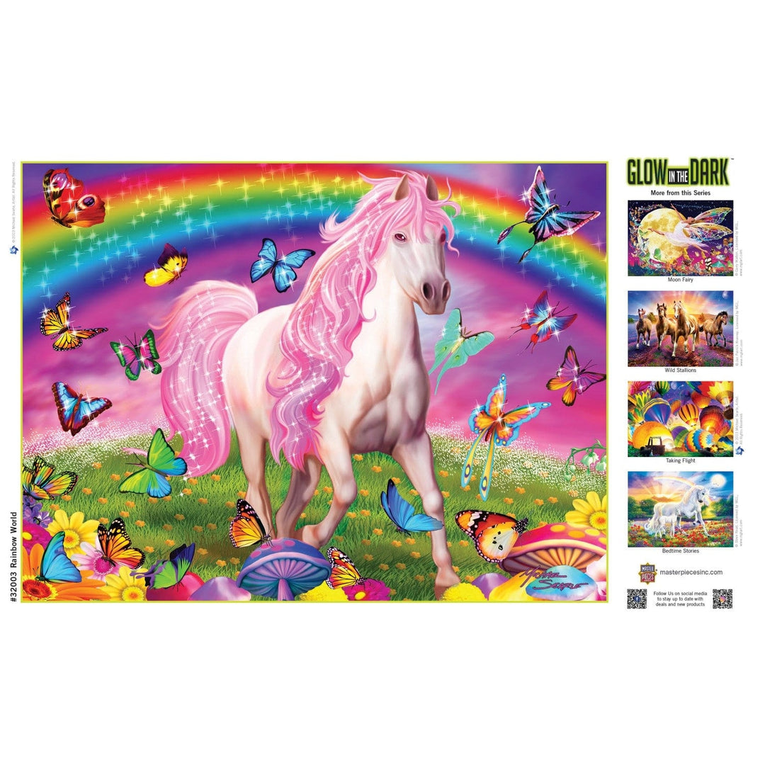 MasterPieces 300PC Glow in the Dark Rainbow World EZ Grip Jigsaw Puzzle 18x24 Image 4