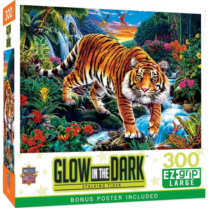 MasterPieces Glow in the Dark 300 Piece EZ Grip Jigsaw Puzzle Jungle Scene Image 1