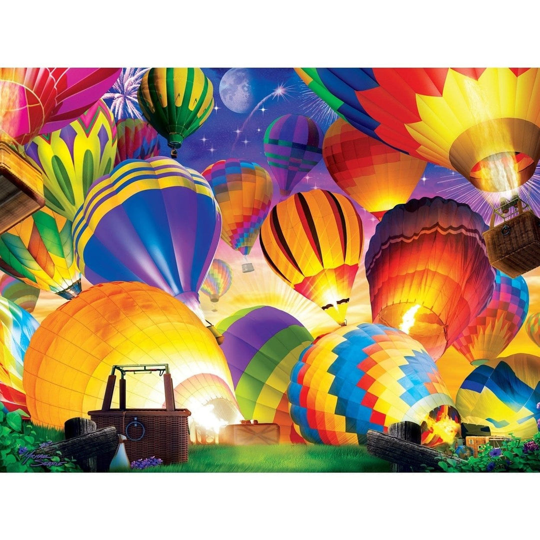 MasterPieces Glow in the Dark 300 Piece EZ Grip Jigsaw Puzzle Hot Air Balloons Image 2