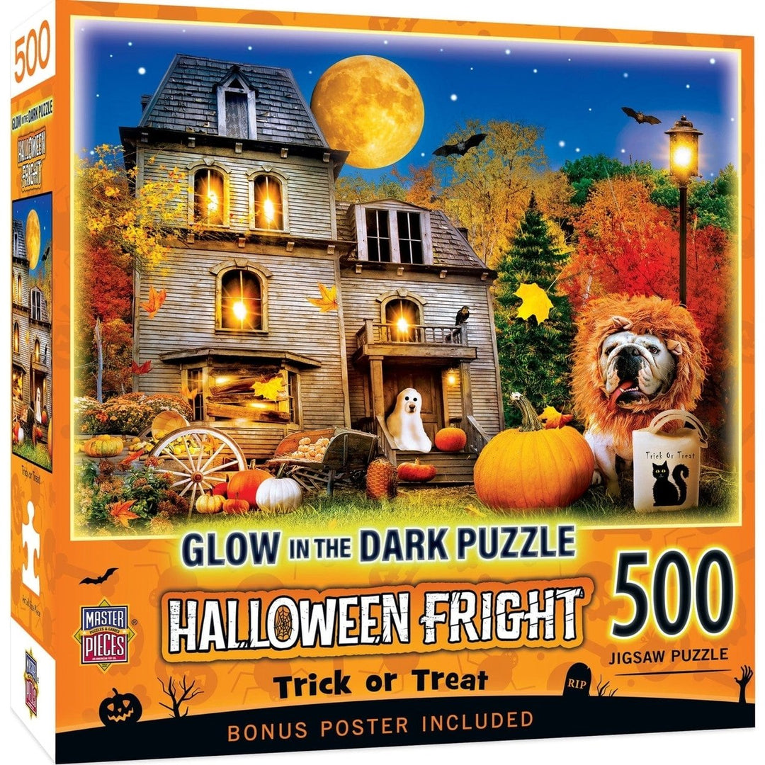 MasterPieces Glow in the Dark Halloween Puzzle 500 Piece 15x21 Recycled Material Image 1