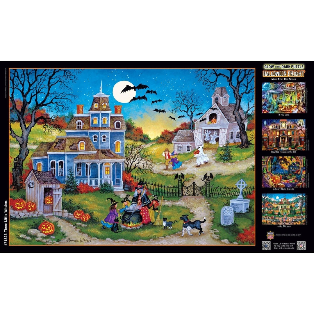 MasterPieces Glow in the Dark 1000pc Halloween Puzzle Three Little Witches Image 4