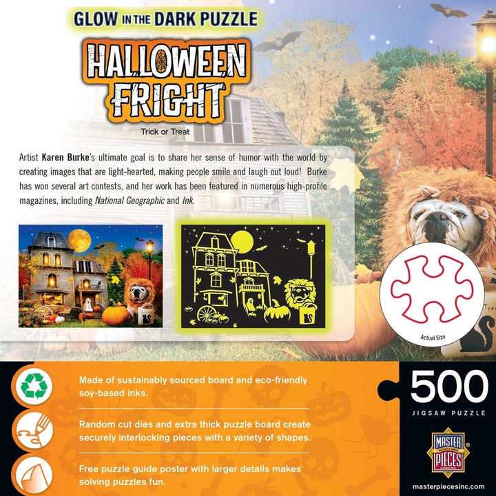 MasterPieces Glow in the Dark Halloween Puzzle 500 Piece 15x21 Recycled Material Image 3