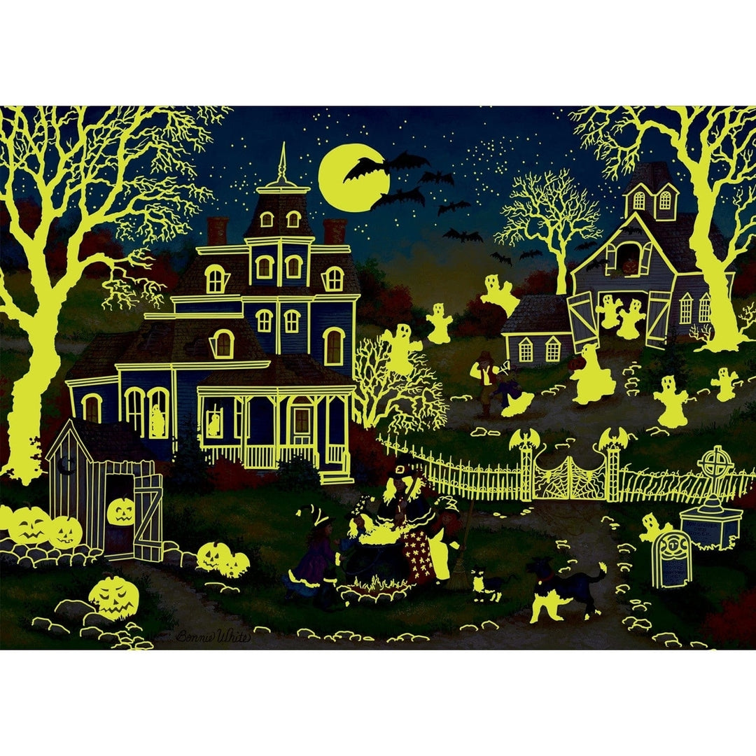 MasterPieces Glow in the Dark 1000pc Halloween Puzzle Three Little Witches Image 6