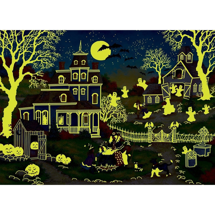 MasterPieces Glow in the Dark 1000pc Halloween Puzzle Three Little Witches Image 6