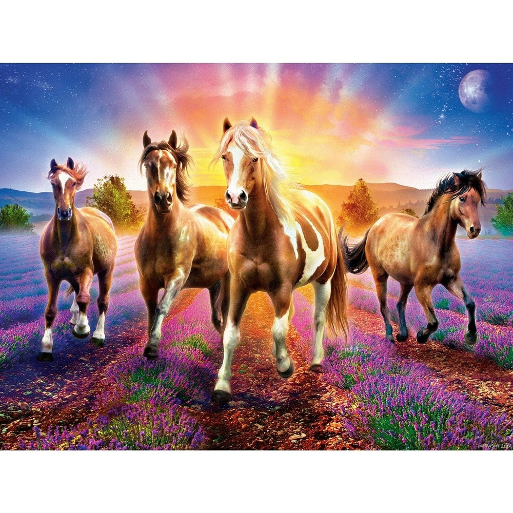 MasterPieces Wild Stallions 300 Piece Glow in the Dark EZ Grip Jigsaw Puzzle Image 2