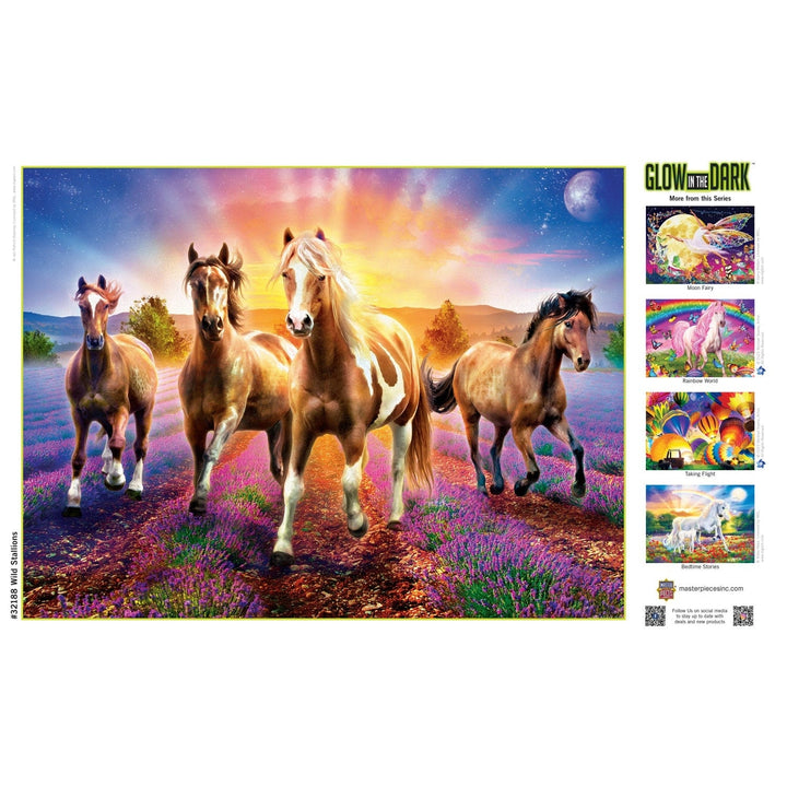 MasterPieces Wild Stallions 300 Piece Glow in the Dark EZ Grip Jigsaw Puzzle Image 4