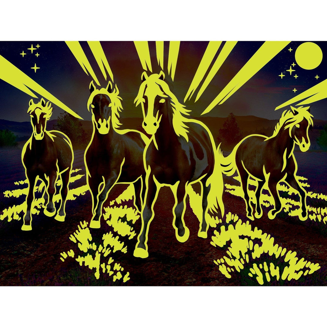 MasterPieces Wild Stallions 300 Piece Glow in the Dark EZ Grip Jigsaw Puzzle Image 4