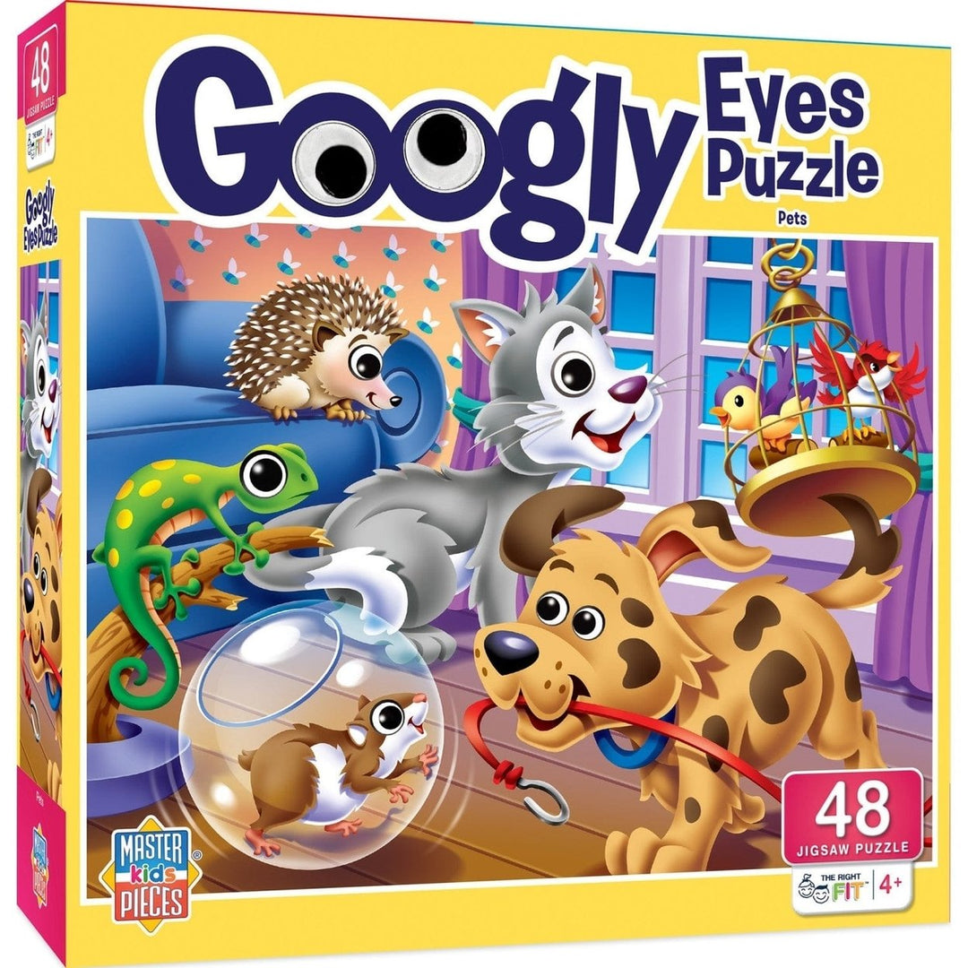 Googly Eyes Pets 48 Piece Jigsaw Puzzle 19x14 inches for Ages 4+ Family Fun Image 1