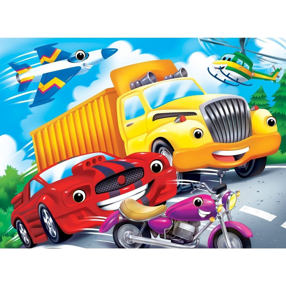 Googly Eyes Vehicles 48 Piece Kids Puzzle Interactive Fun Colorful Transport Image 2