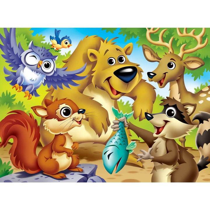 Googly Eyes Woodland Animals 48 Piece Puzzle Interactive Kids Puzzle 19x14 Image 2