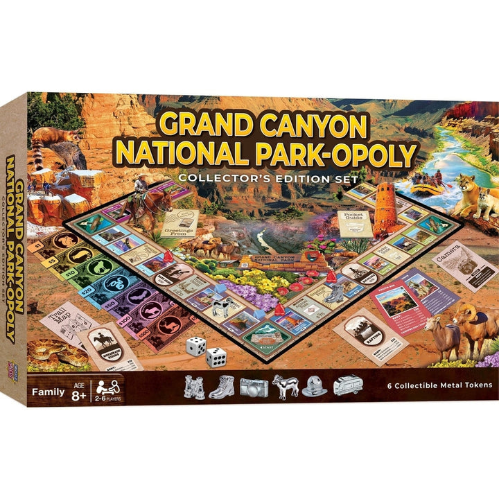 Grand Canyon National Park Opoly Board Game for 2-6 Players Collectible Tokens Image 1