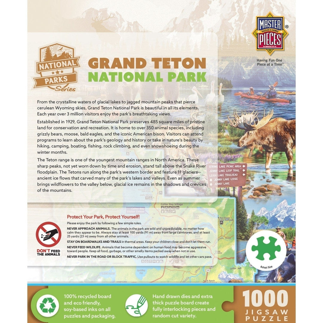 Masterpieces Grand Teton National Park 1000 Piece Jigsaw Puzzle 100% Recycled Image 3