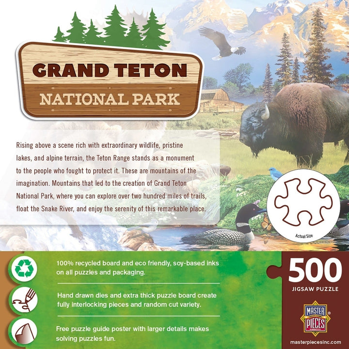 Grand Teton National Park 500 Piece Jigsaw Puzzle 100% Recycled Material USA Made Image 3