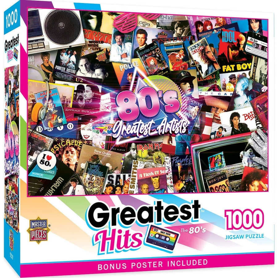 Greatest Hits 80s Jigsaw Puzzle 1000 Piece Vintage Music Album Memories Image 1