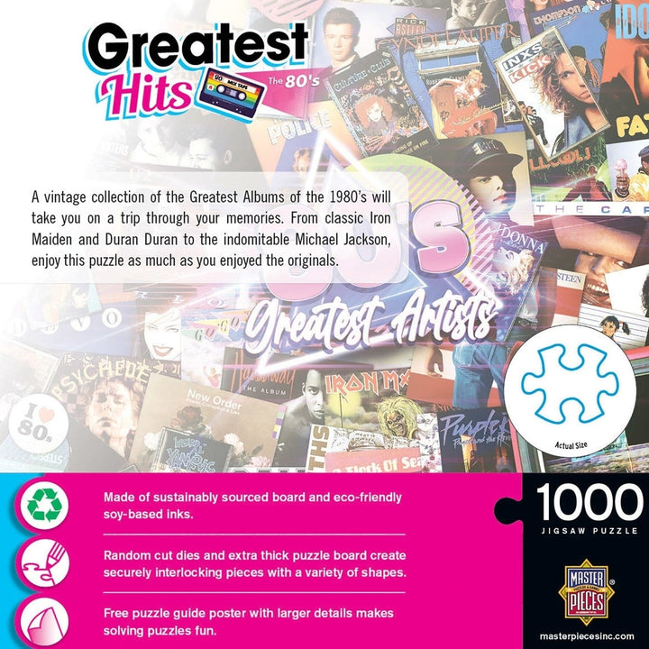 Greatest Hits 80s Jigsaw Puzzle 1000 Piece Vintage Music Album Memories Image 3