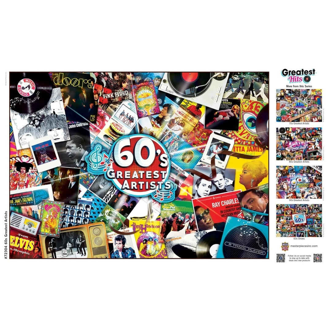 60s Artists Greatest Hits Jigsaw Puzzle 1000 Piece Vintage Album Collection Image 4