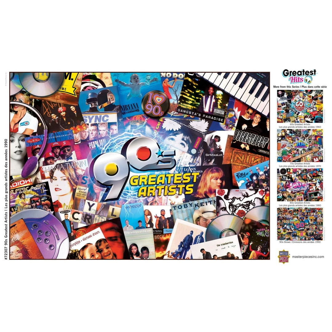 90s Greatest Hits Jigsaw Puzzle 1000 Pieces Vintage Music Album Collection Image 4