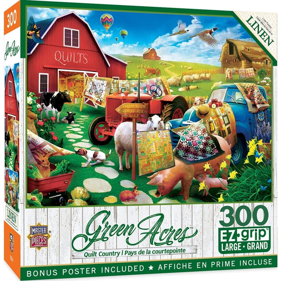 MasterPieces Green Acres EZ Grip Jigsaw Puzzle 300 Piece Farm Animals 18x24 Image 1