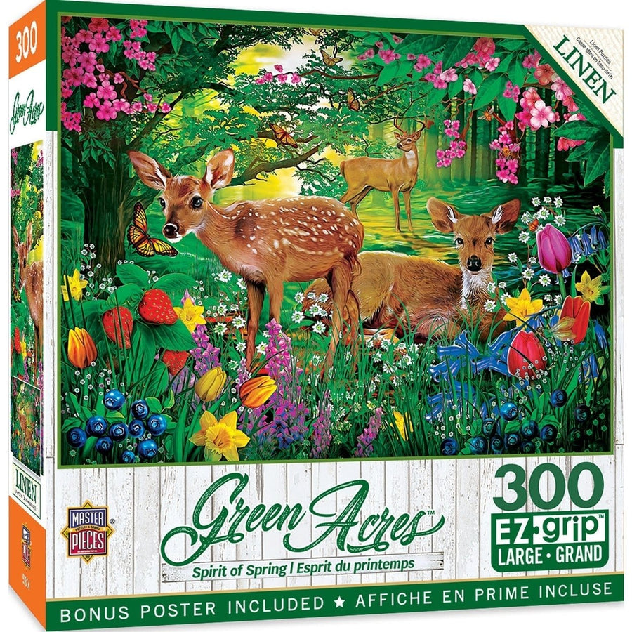 Green Acres 300 Piece EZ Grip Jigsaw Puzzle Farm Animals Spring 18x24 inches Image 1