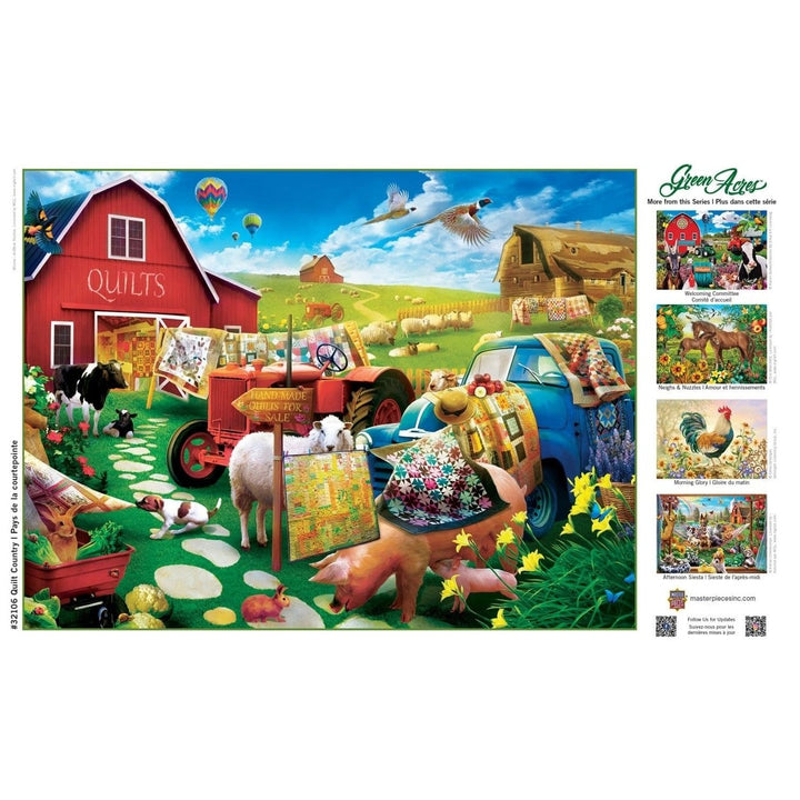 MasterPieces Green Acres EZ Grip Jigsaw Puzzle 300 Piece Farm Animals 18x24 Image 4