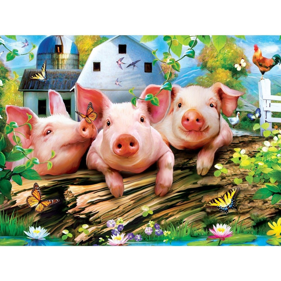 MasterPieces Green Acres 300 Piece EZ Grip Jigsaw Puzzle Three Lil Pigs 18x24 Image 2