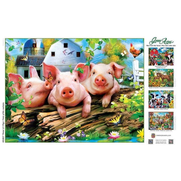 MasterPieces Green Acres 300 Piece EZ Grip Jigsaw Puzzle Three Lil Pigs 18x24 Image 4