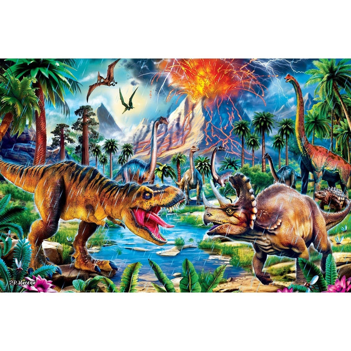 Glow in the Dark Dinosaur World 48 Piece Floor Puzzle Educational Kids Toy Image 2